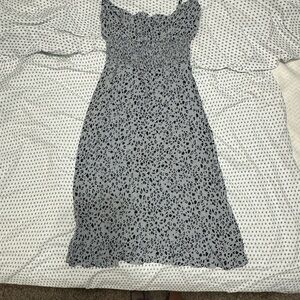 Reformation Gray Leopard Midi Dress